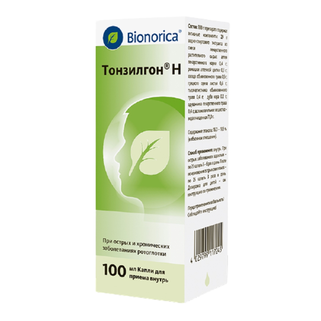 ТОНЗИЛГОН Н КАПЛИ ФЛ 100МЛ