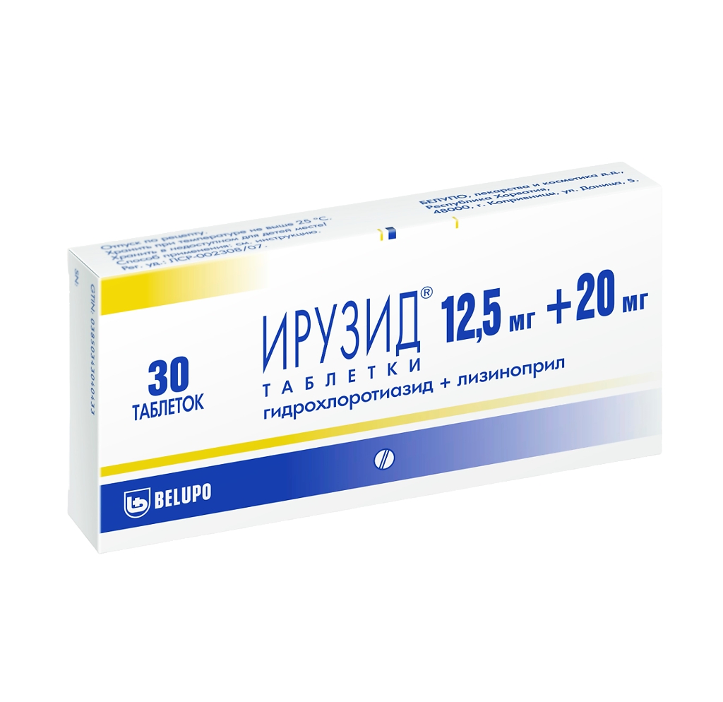 ИРУЗИД ТАБ 20МГ+12,5МГ №30