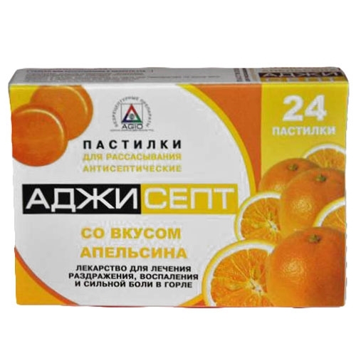 АДЖИСЕПТ ТАБ Д/РАСС АПЕЛЬСИН №24