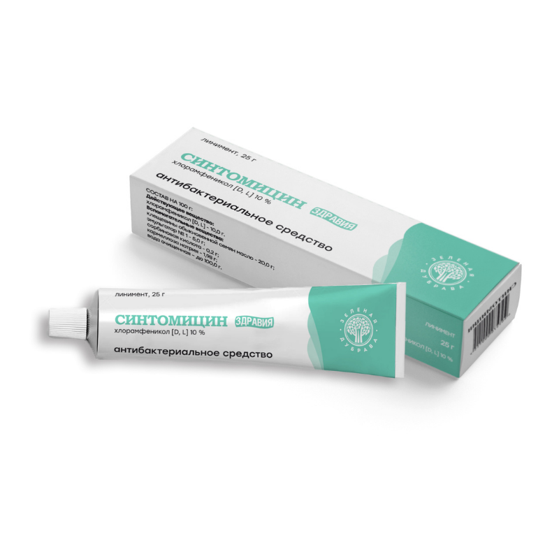 СИНТОМИЦИН ЛИНИМЕНТ 10% 25Г ТУБА