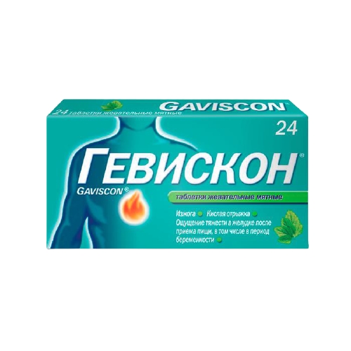 ГЕВИСКОН ТАБ ЖЕВАТ МЯТА №24