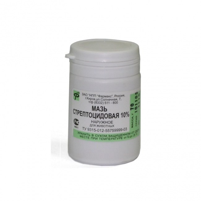СТРЕПТОЦИДОВАЯ МАЗЬ 10% 25Г ТУБА