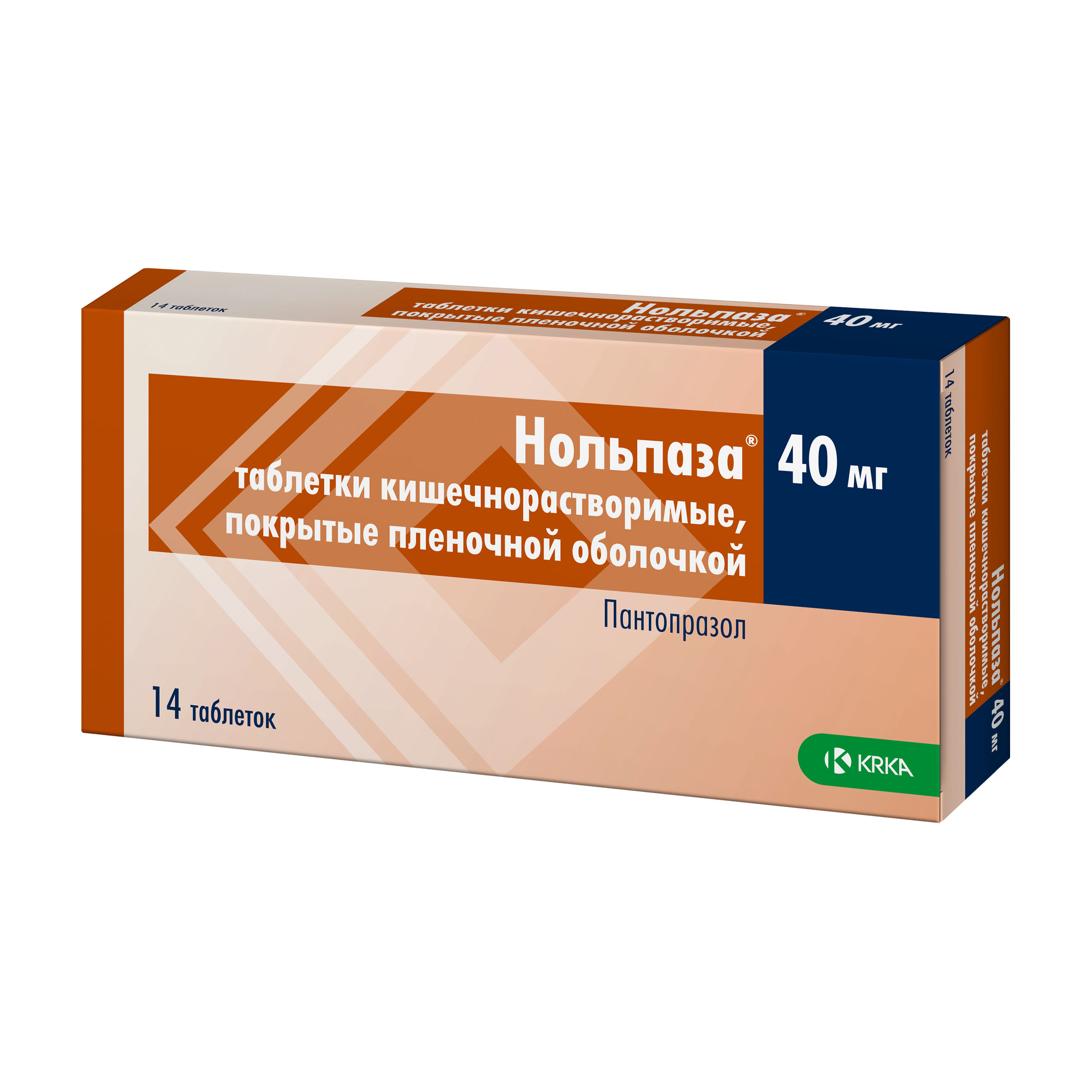 НОЛЬПАЗА ТАБ П/О К/Р 40МГ №14