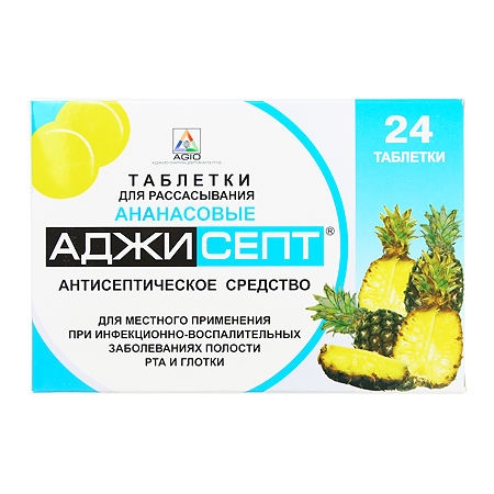 АДЖИСЕПТ ТАБ Д/РАСС АНАНАС №24