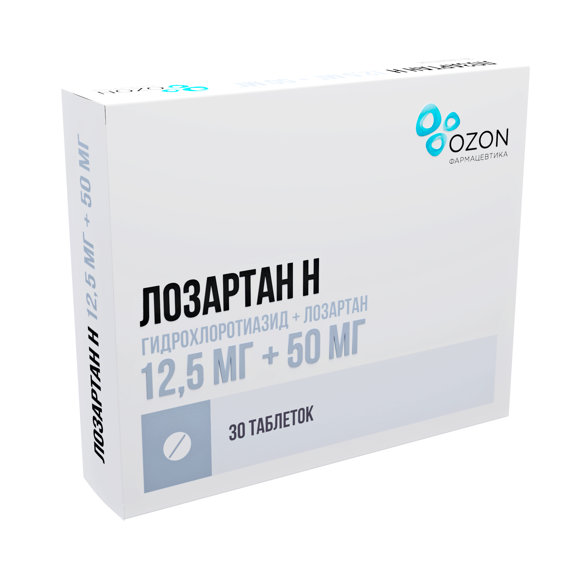 ЛОЗАРТАН Н ТАБ П/П/ОБ 50МГ+12,5МГ №30