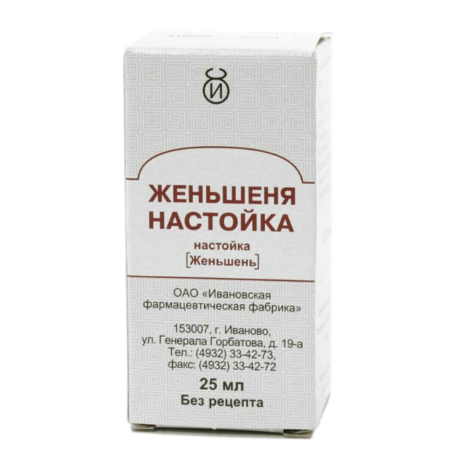 ЖЕНЬШЕНЬ НАСТОЙКА 25МЛ ИНД УП