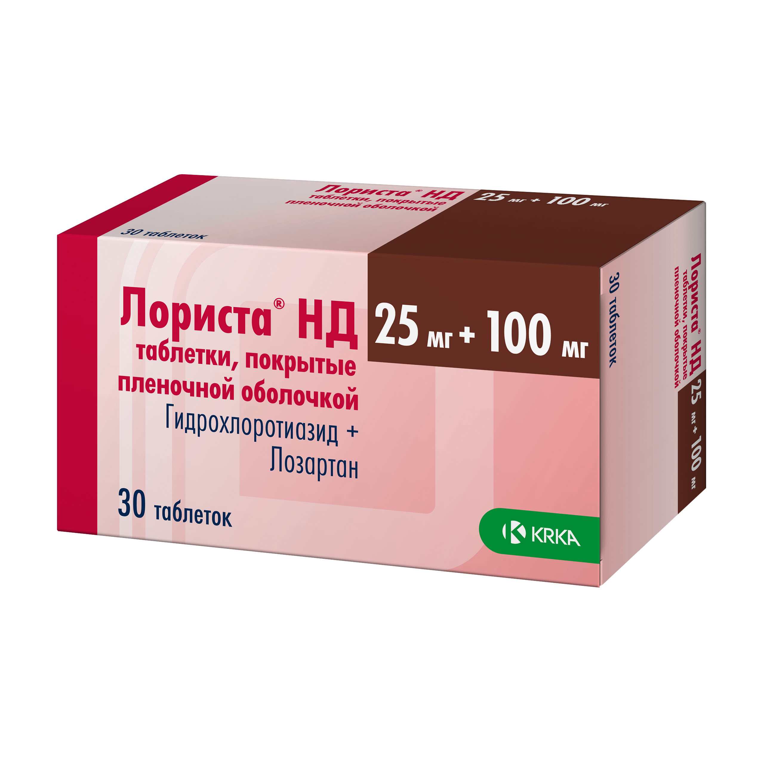 ЛОРИСТА НД ТАБ П/О 100МГ+25МГ №30