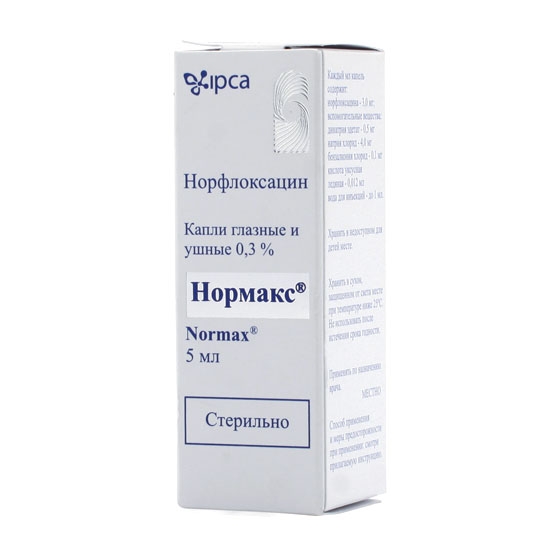 НОРМАКС КАПЛИ ГЛАЗНЫЕ И УШНЫЕ 0,3% ФЛ/КАП 5МЛ