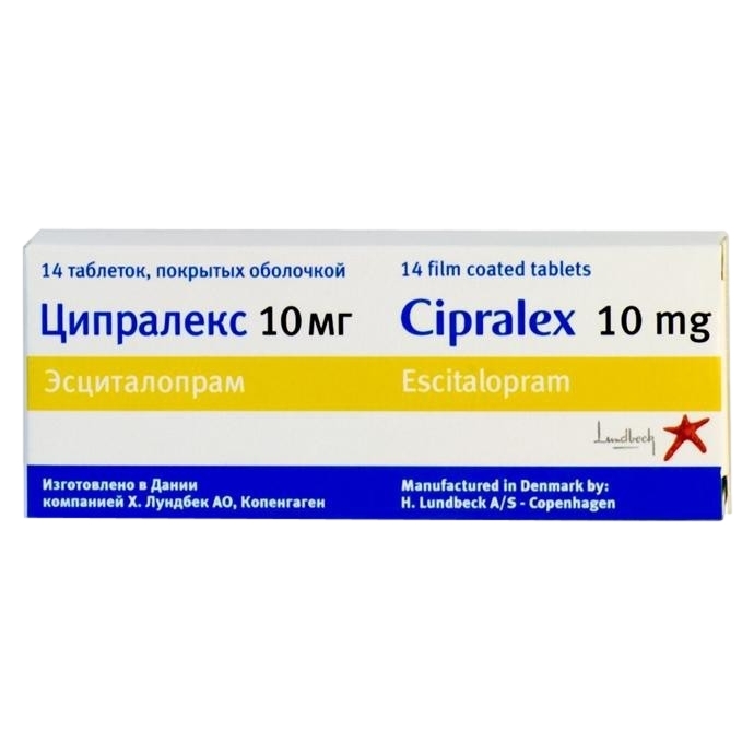 ЦИПРАЛЕКС ТАБ П/О 10МГ №14