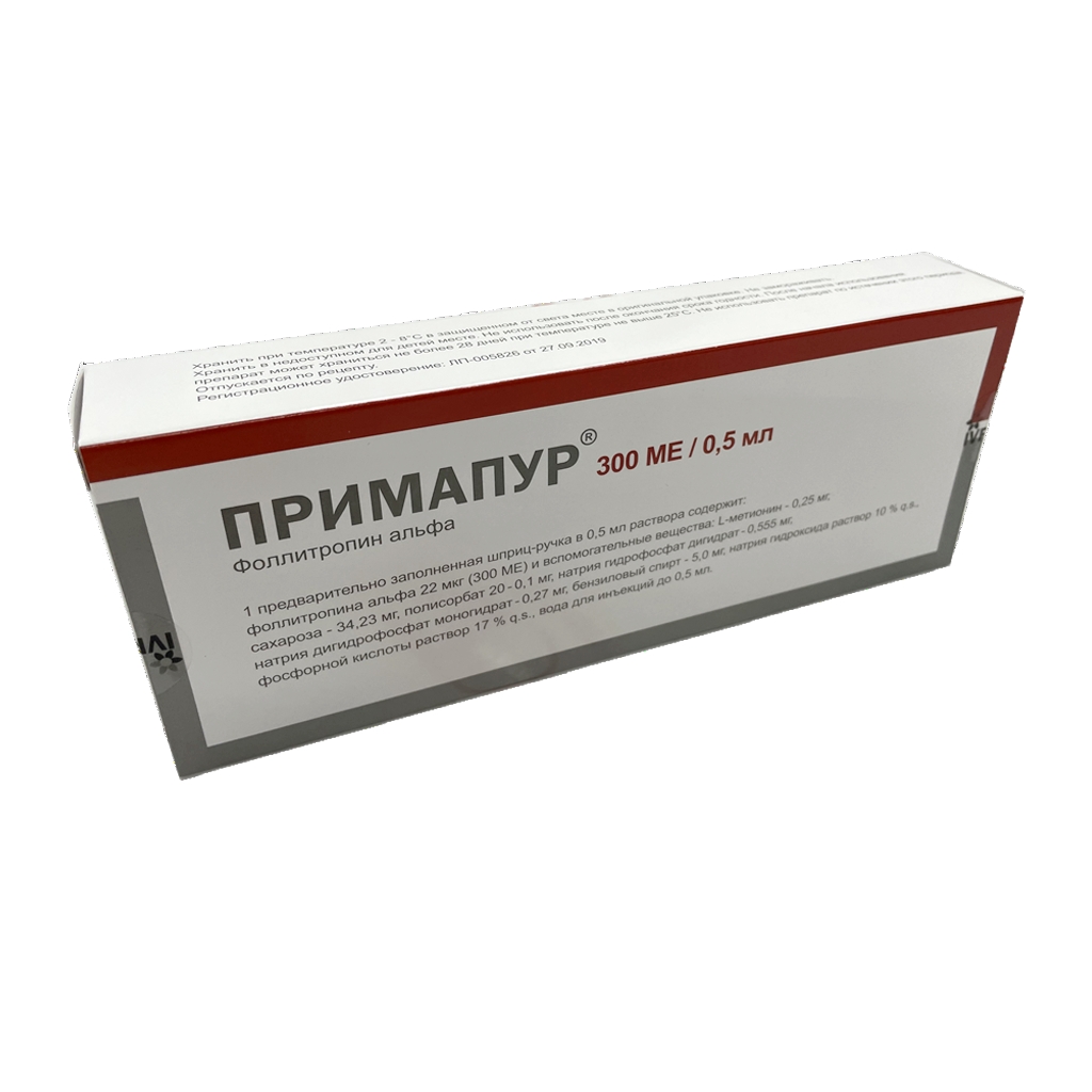 ПРИМАПУР Р-Р П/К 22МКГ/0,5МЛ 0,5МЛ КАРТР В ШПРИЦ-РУЧКАХ