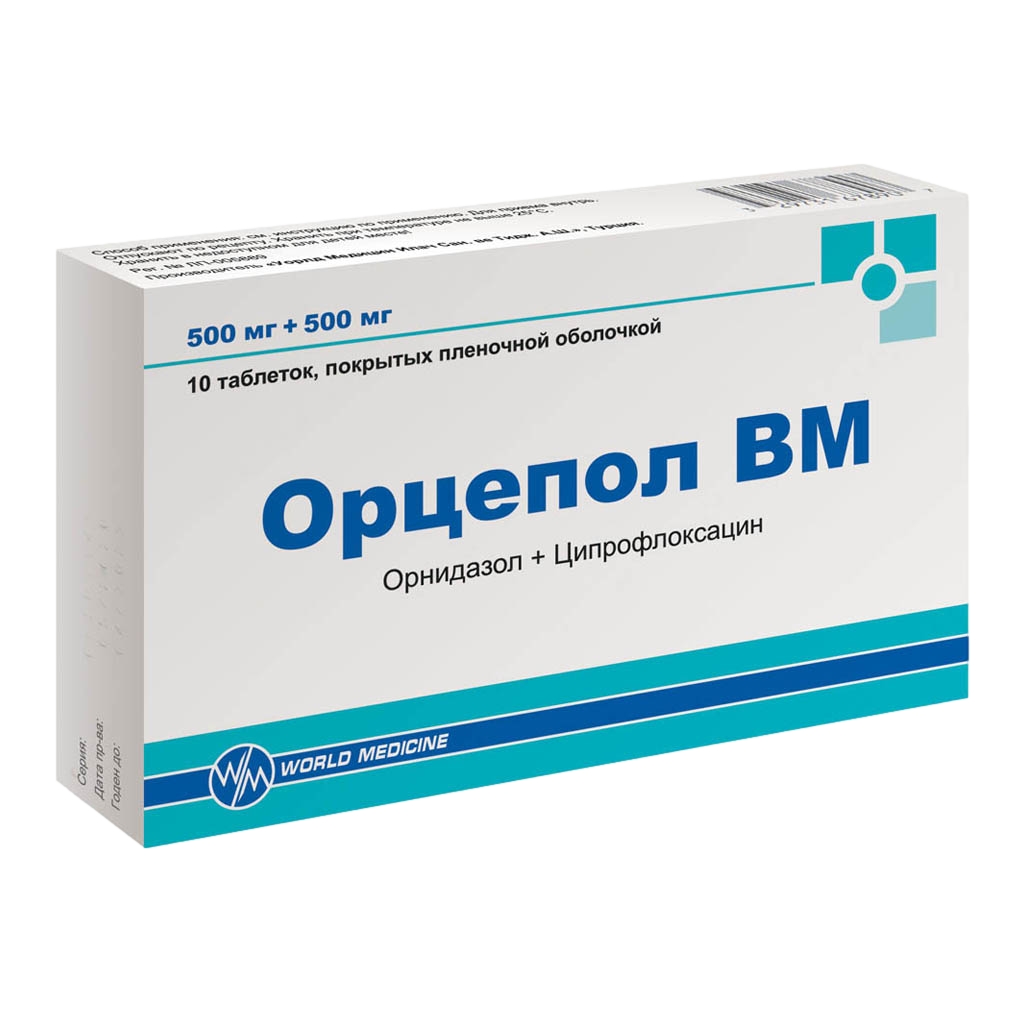 ОРЦЕПОЛ ВМ ТАБ П/О 500МГ+500МГ №10