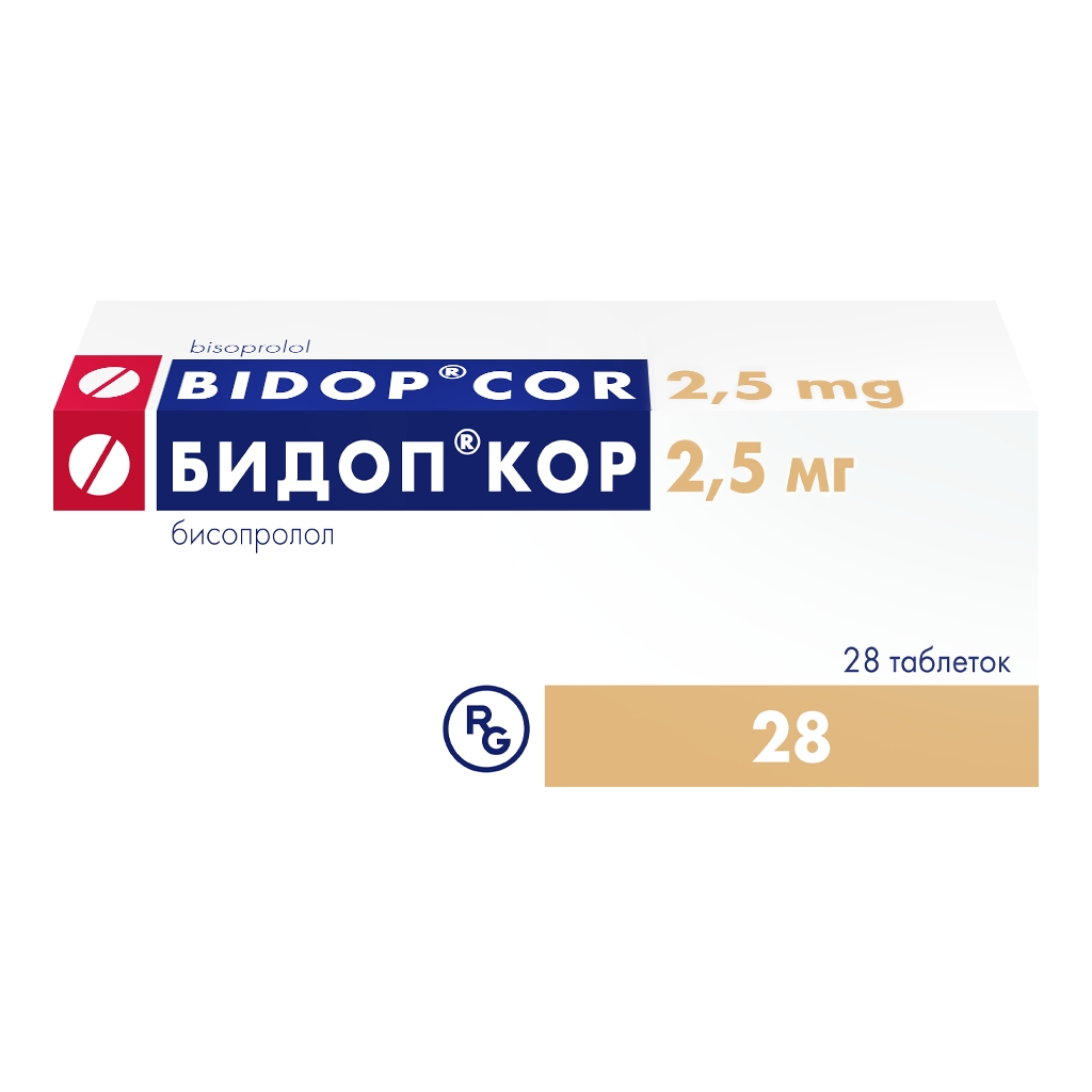 БИДОП КОР ТАБ 2,5МГ №28