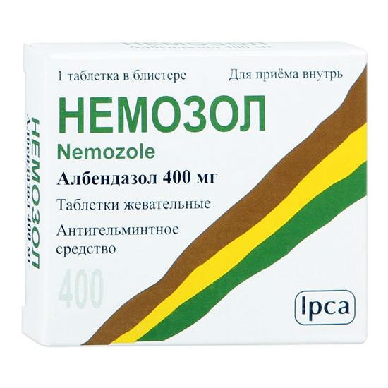 НЕМОЗОЛ ТАБ ЖЕВАТ 400МГ №1