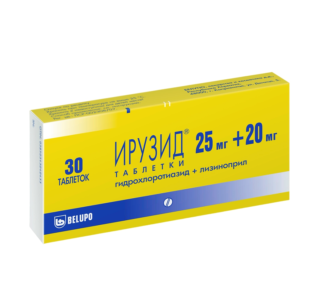 ИРУЗИД ТАБ 20МГ+25МГ №30